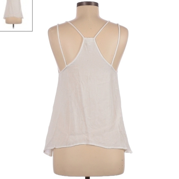 Caution To The Wind White Floral Lace Double Strap Tank Top Boho Bohemian M EUC - Picture 2 of 7